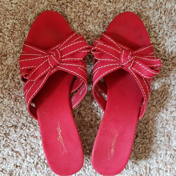 Solanz Shoes - Solanz Red Wedge Sandals